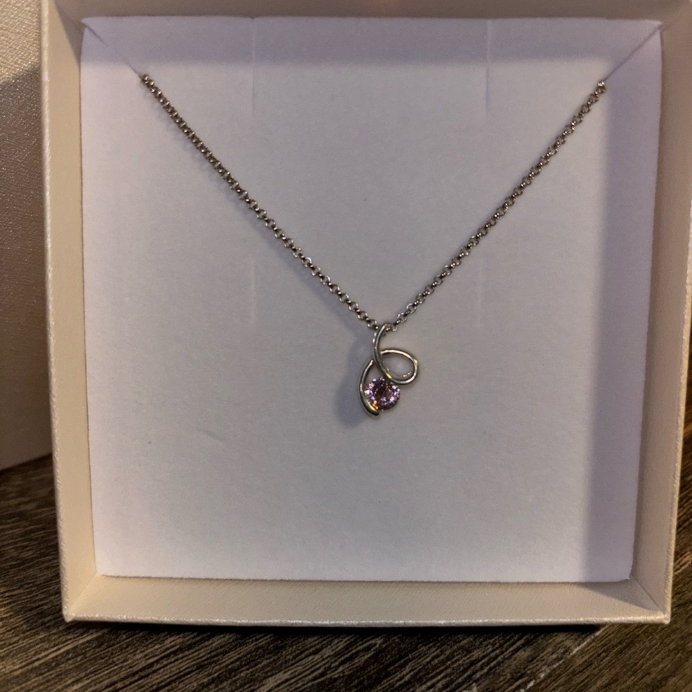 SS Necklace with Pink Topaz